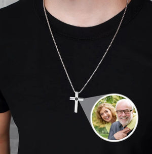 La Michy Tienda Acero Inoxidable / 45cm cadena / Plateado cadena Gruesa Collar Proyeccion Cruz Inoxidable