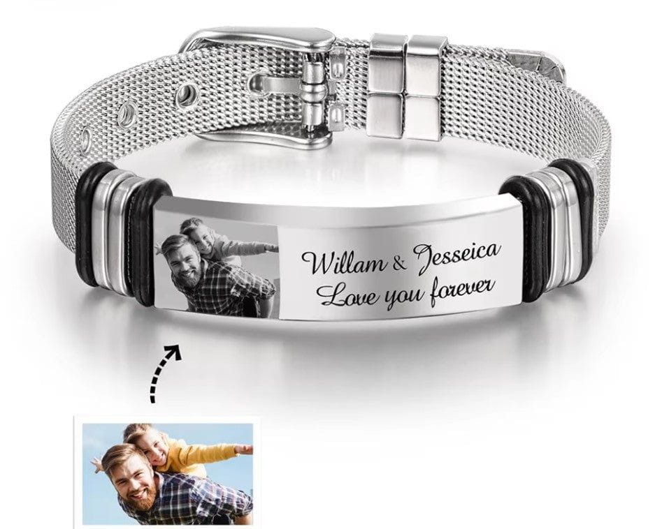 La Michy Tienda Chile Acero Inoxidable plateado / 22 cm Pulseras Laser Inoxidable