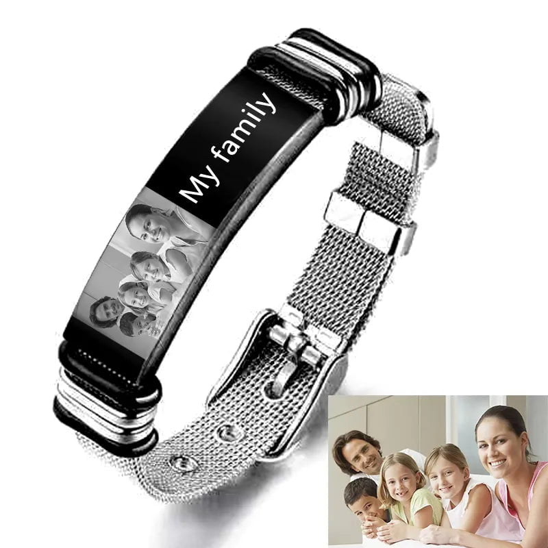 La Michy Tienda Chile black style / 23.5cm Pulseras Laser Inoxidable