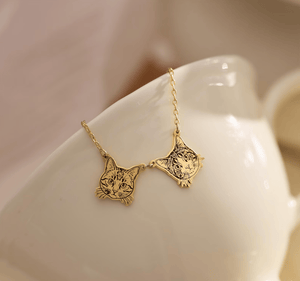 La Michy Tienda Chile Dorado / 45 cm / 2 Collar Retrato Inoxidable