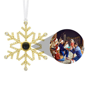 La Michy Tienda Chile Dorado Adorno Copo de Nieve Proyector Navideño