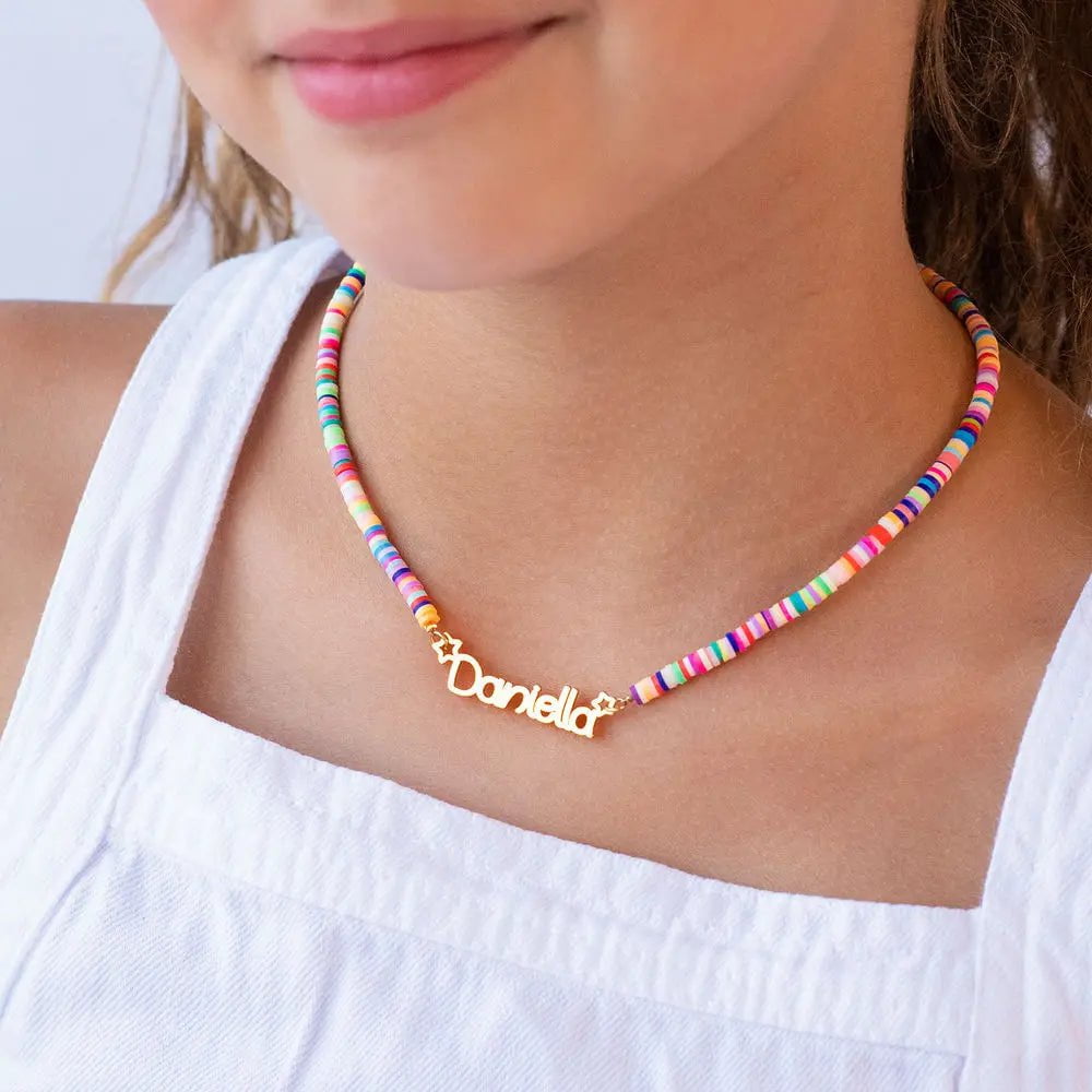 La Michy Tienda Chile Rose Gold color / United States / 40cm Collares Personalizados Rainbow