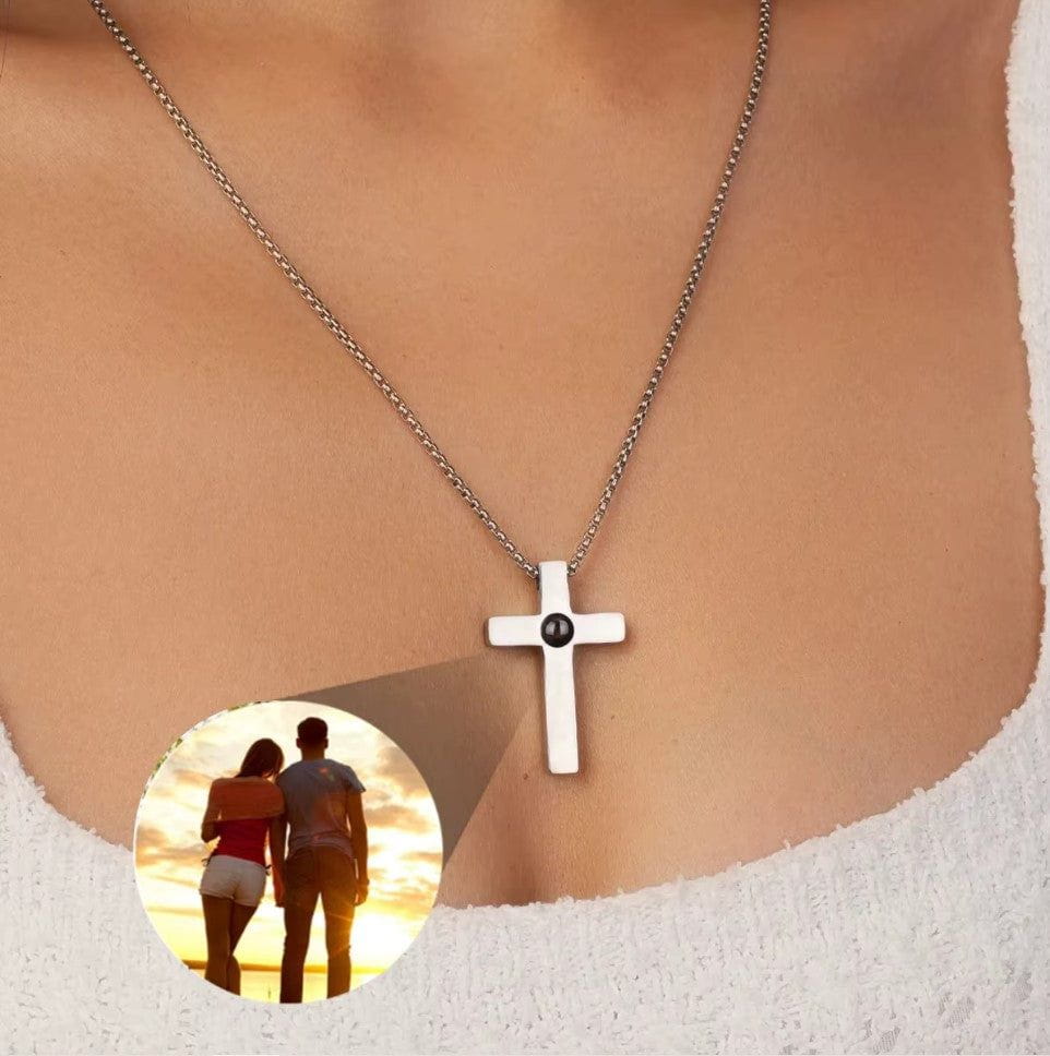 La Michy Tienda Collar Proyeccion Cruz Inoxidable