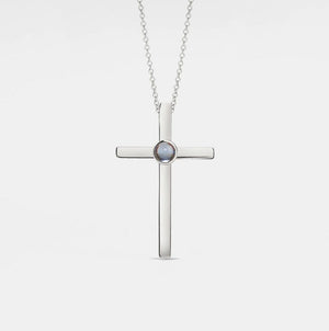 La Michy Tienda Collar Proyeccion Cruz Inoxidable