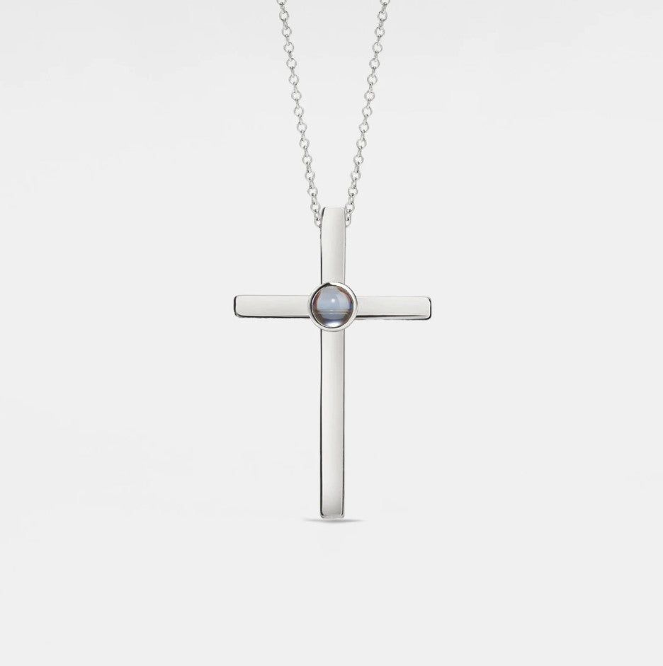 La Michy Tienda Collar Proyeccion Cruz Inoxidable