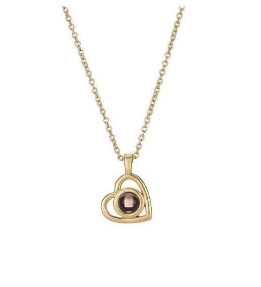 La Michy Tienda Corazon Dorado / Acero Inoxidable / 45cm Collar Proyeccion Corazon