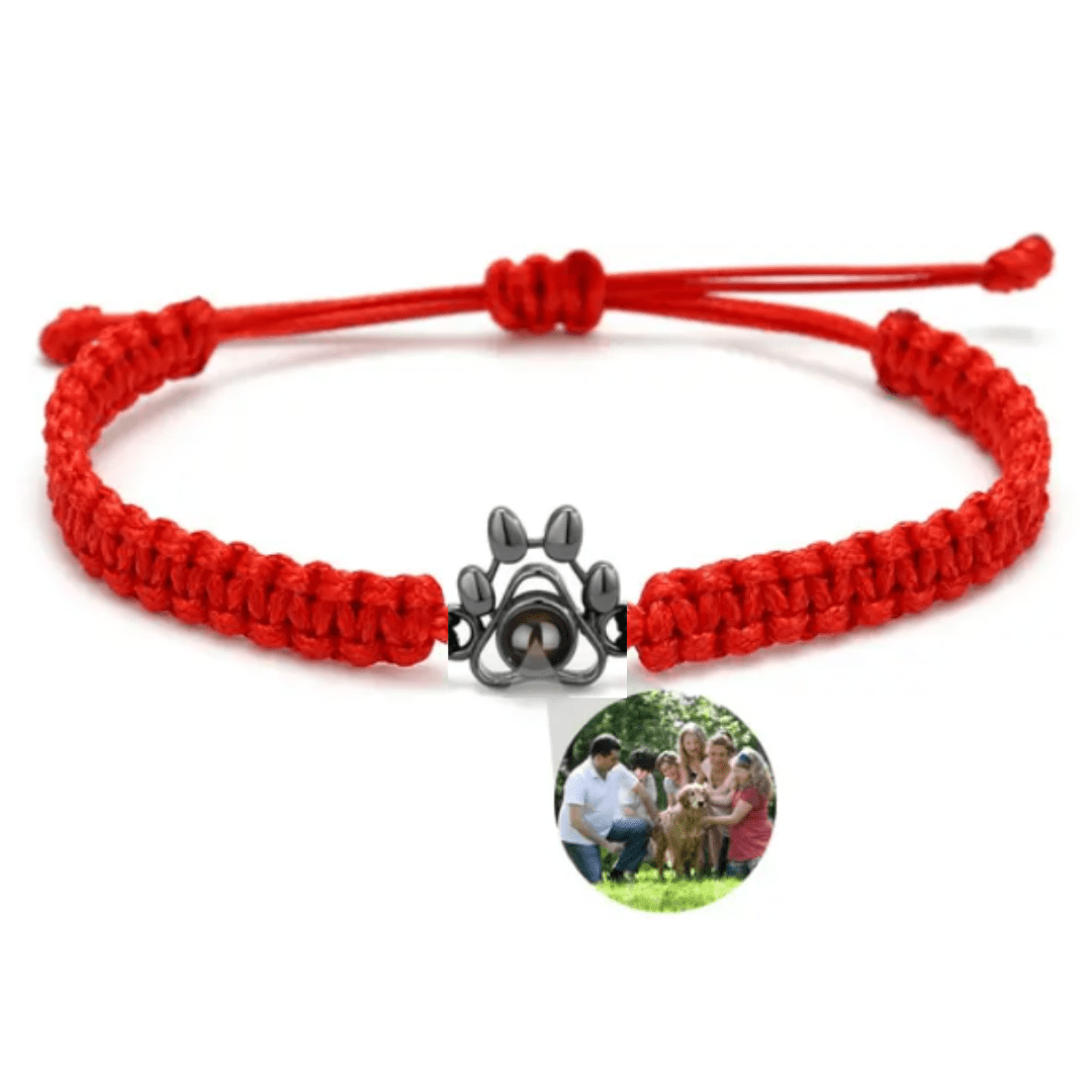 La Michy Tienda Rojo y Huella Negra Pulsera Proyeccion Huella