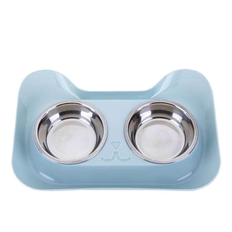 La Michy Tienda Azul doble tazon en forma de gato