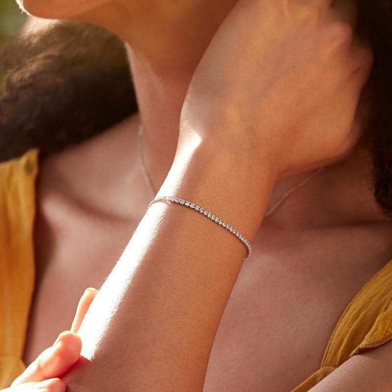 La Michy Tienda Bracelete Lluvia Zircon, Plata 925