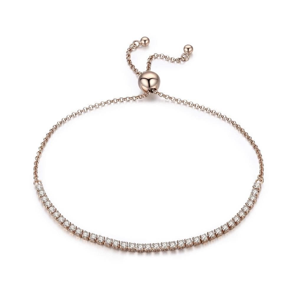 La Michy Tienda Dorado Bracelete Lluvia Zircon, Plata 925