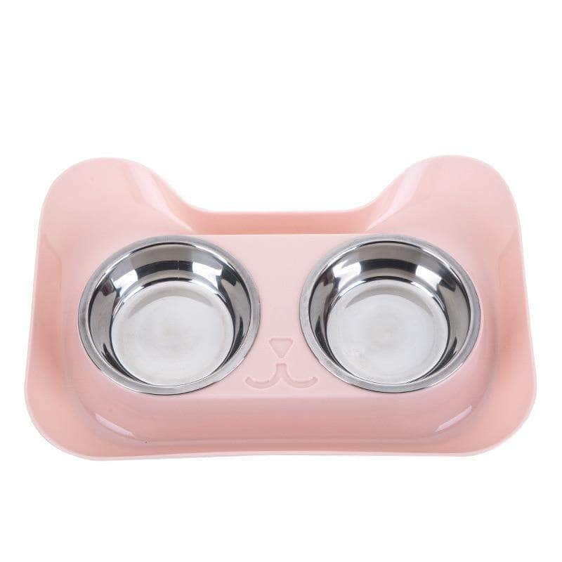 La Michy Tienda Rosado doble tazon en forma de gato