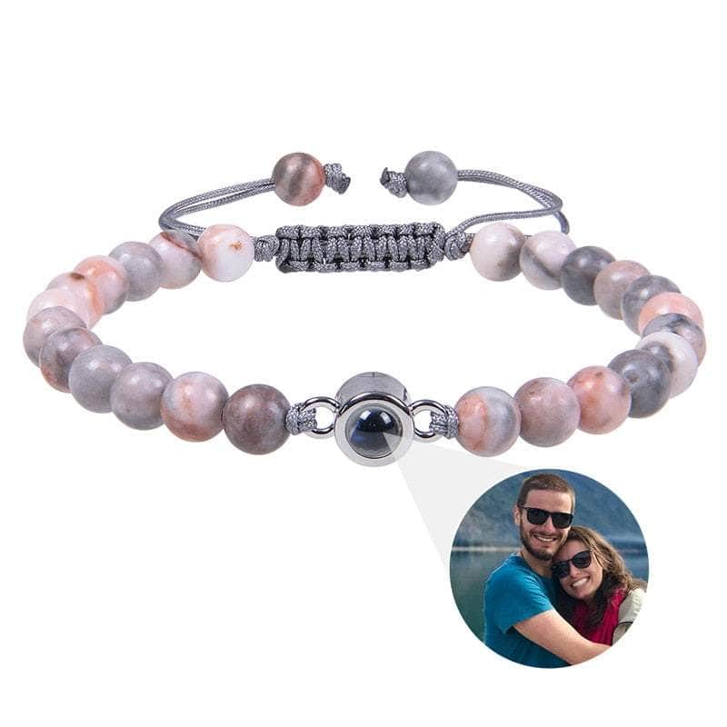 La Michy Tienda 0 Custom Bracelet-6 / Template-A Custom Photo Bracelet Personalized Photo Projection Bracelet Beaded Bracelets with Picture Inside 100 Languages Memorial Gift