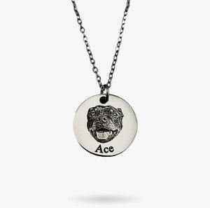 La Michy Tienda 1 medalla / Plateado / 50 cm Collares Retrato Laser