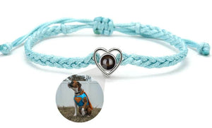 La Michy Tienda Azul y plateado Pulsera Proyeccion Heart