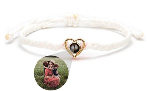 La Michy Tienda Blanco y dorado Pulsera Proyeccion Heart