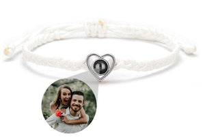 La Michy Tienda Blanco y plateado Pulsera Proyeccion Heart