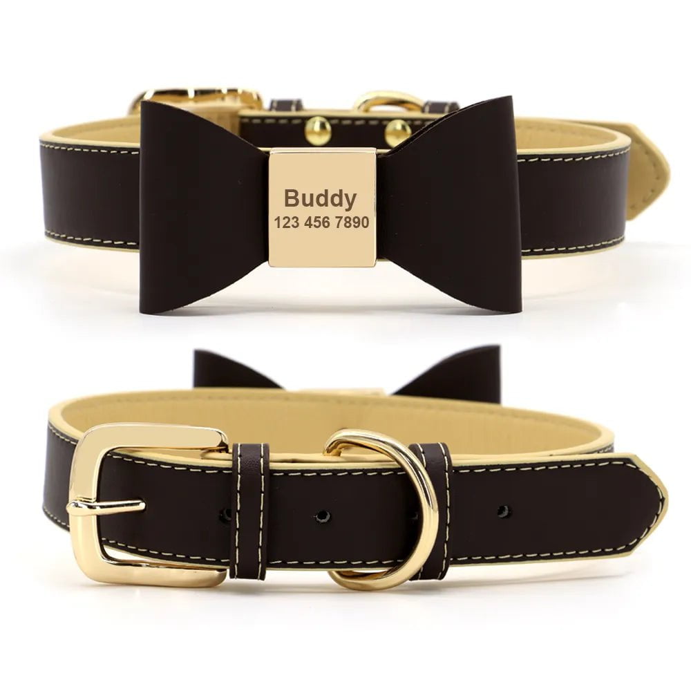 La Michy Tienda Chile Dark Brown / 21-27.5cm Collar de identificacion Corbata