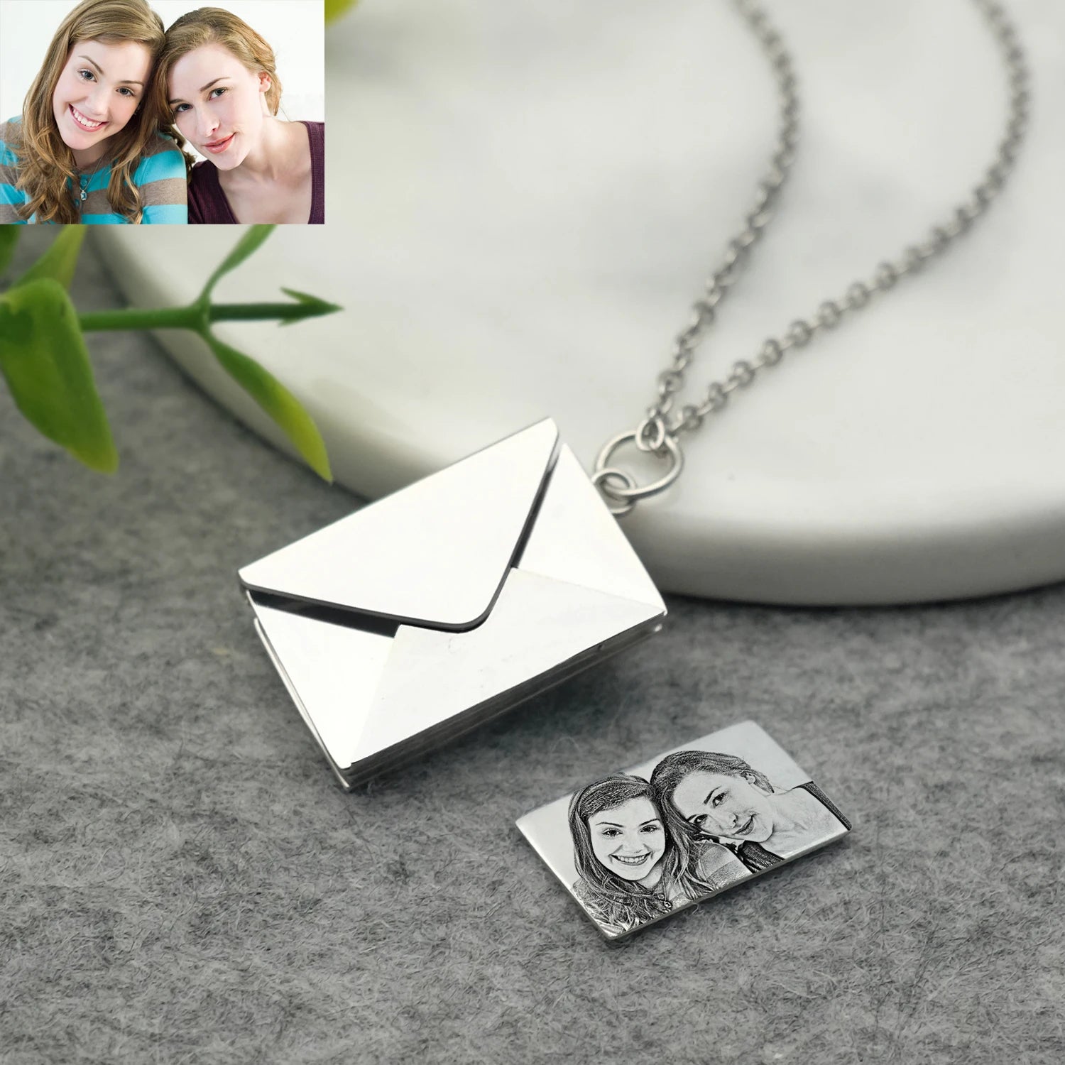 La Michy Tienda Chile Plateado / Blanco y negro (Laser) / 45cm Collares Carta
