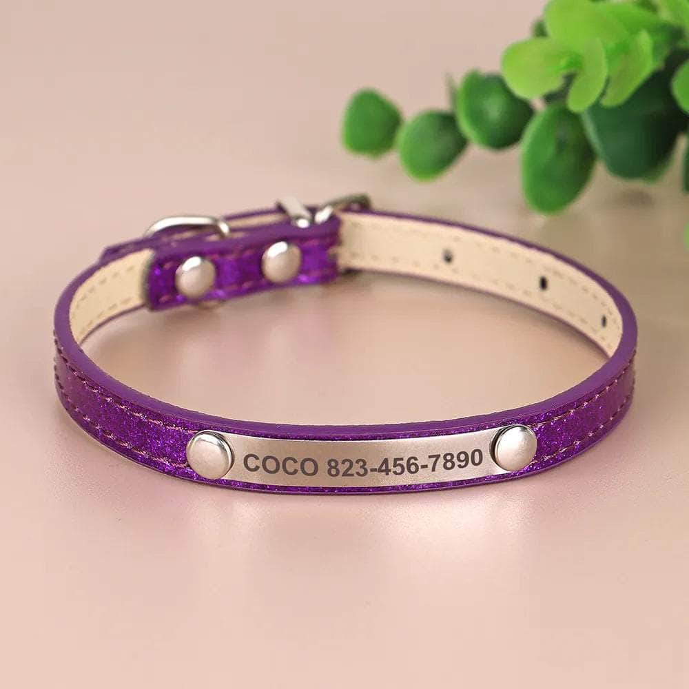 La Michy Tienda Chile Purple / XS 15-23cm Collar de Identificación Light