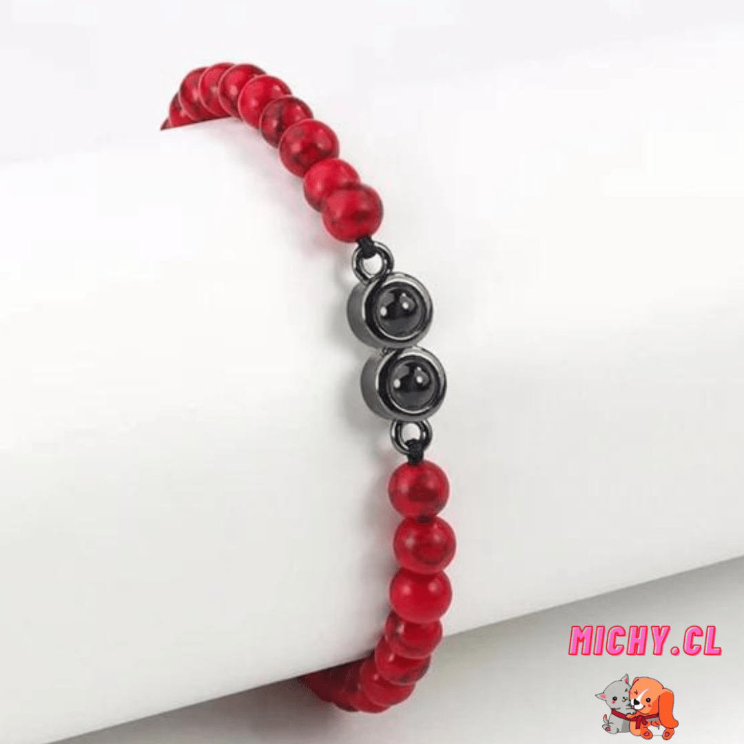 La Michy Tienda Chile Rojo Perla Pulseras Proyectoras dobles