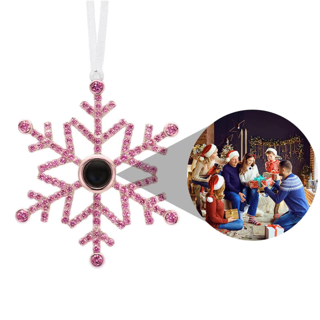 La Michy Tienda Chile Rosado Adorno Copo de Nieve Proyector Navideño