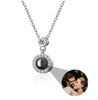 La Michy Tienda Crystal Plateado / Acero Inoxidable / 45cm Collar Proyeccion Corazon