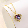 La Michy Tienda Gold Red Crystal Collar Corazon Radiante