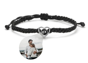 La Michy Tienda Negro y plateado Pulsera Proyeccion Heart