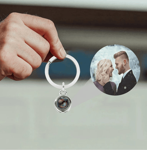 La Michy Tienda Plateado / 1 Llavero proyeccion Circular