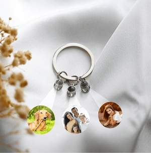 La Michy Tienda Plateado / 3 Llavero proyeccion Circular