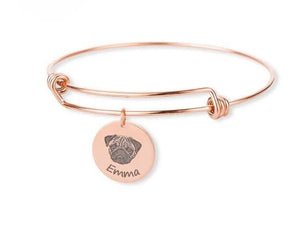 La Michy Tienda Rosado / 1 medalla Pulseras Charm Retrato