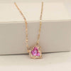 La Michy Tienda Rose Pink Crystal Collar Corazon Radiante