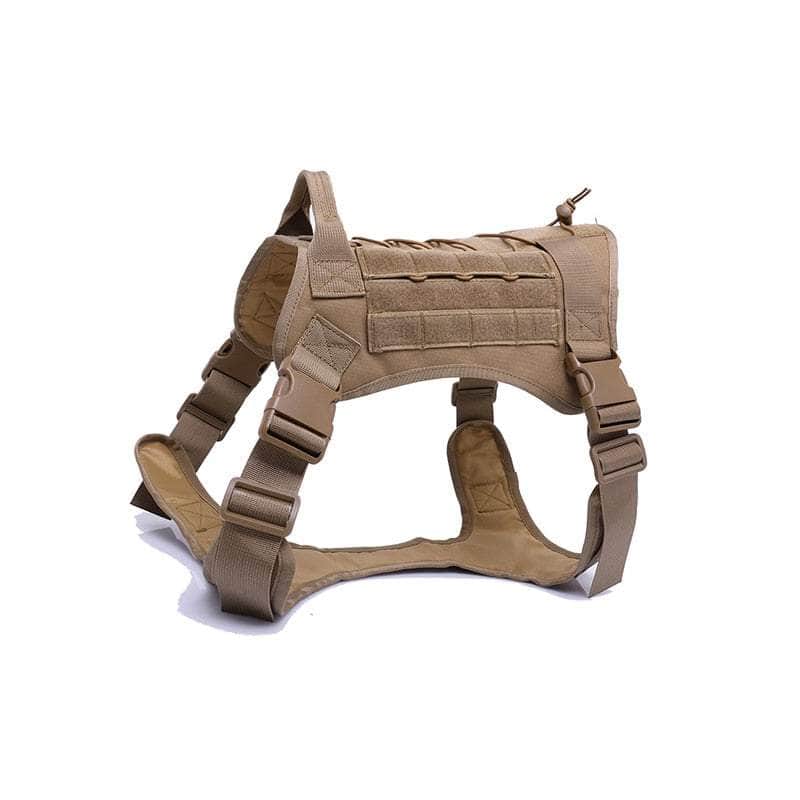 La Michy Tienda 0 Brown Harness / M Tactical Dog Harness Vest Military Service Dog Harness Leash Set Molle Pet Training Vest For Medium Large Dogs German Shepherd