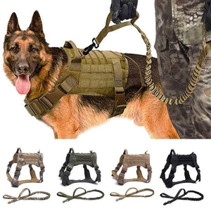 La Michy Tienda 0 Tactical Dog Harness Vest Military Service Dog Harness Leash Set Molle Pet Training Vest For Medium Large Dogs German Shepherd