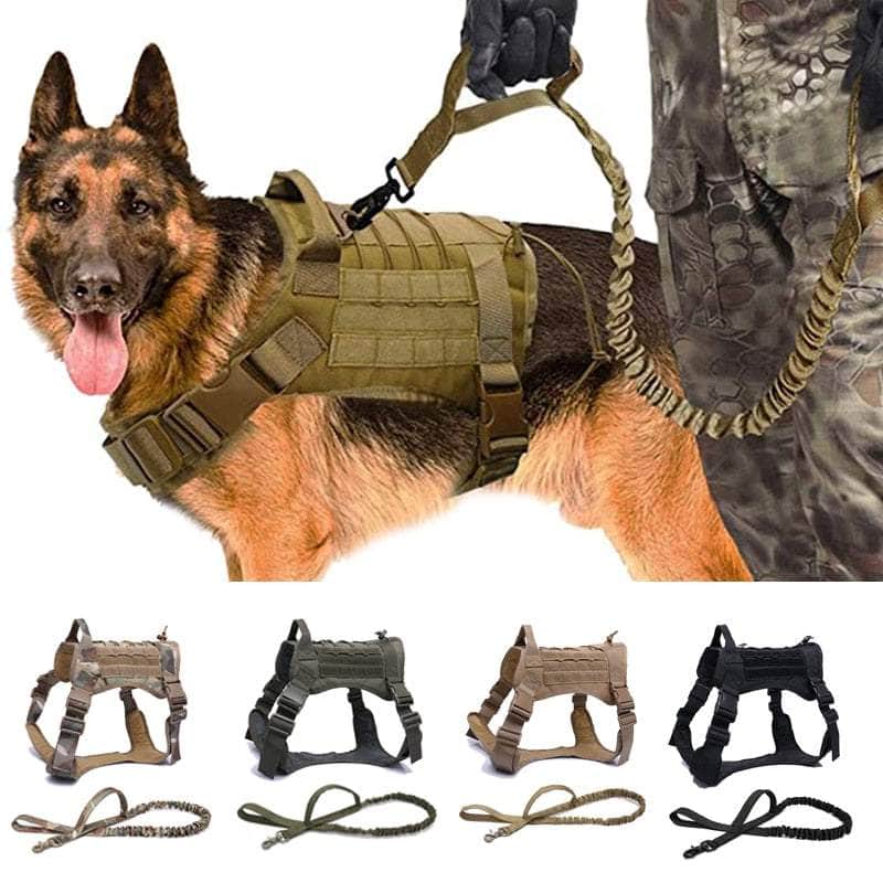 La Michy Tienda 0 Tactical Dog Harness Vest Military Service Dog Harness Leash Set Molle Pet Training Vest For Medium Large Dogs German Shepherd