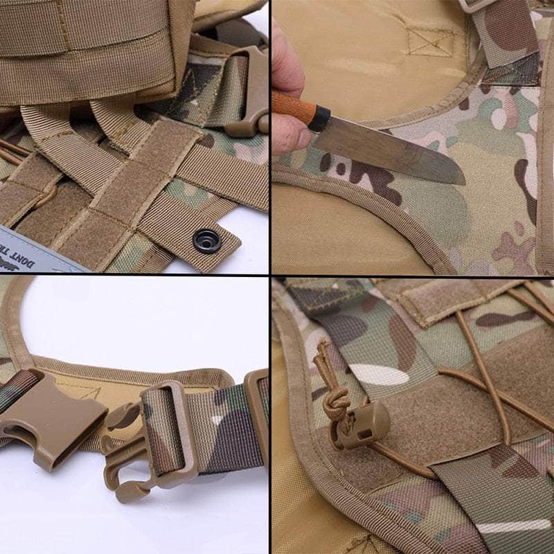 La Michy Tienda 0 Tactical Dog Harness Vest Military Service Dog Harness Leash Set Molle Pet Training Vest For Medium Large Dogs German Shepherd