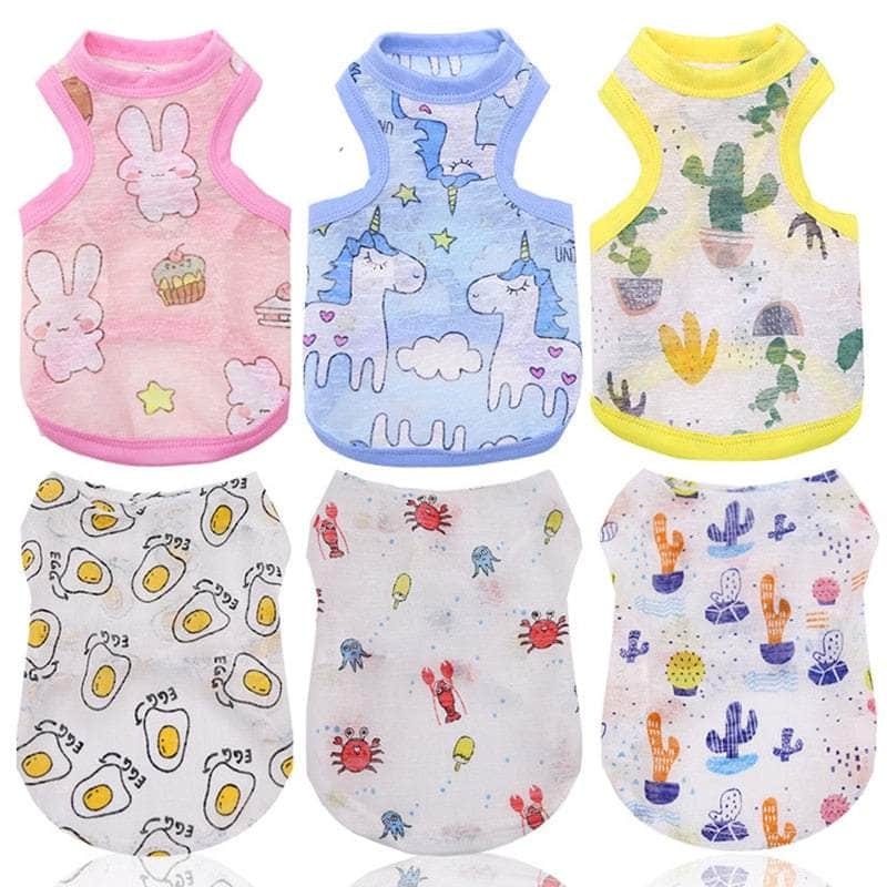 La Michy Tienda 0 Ultra Thin Summer Dog Vest Cute Print Breathable Dog Clothes for Small Dogs Chihuahua Clothing Yorkies Costumes Pet Cat T Shirts