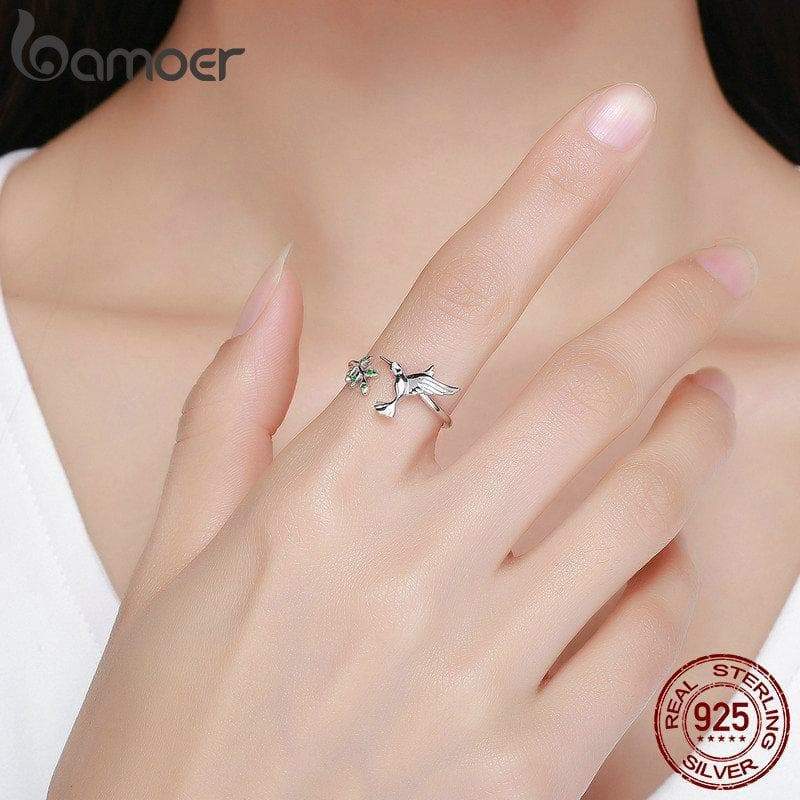 La Michy Tienda Anillo Colibri, Plata 925