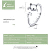 La Michy Tienda Anillo Gatito Cariñoso, Plata 925