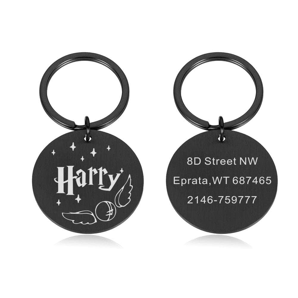 La Michy Tienda Black / 20mm x 20mm Placa de Identificación Potter