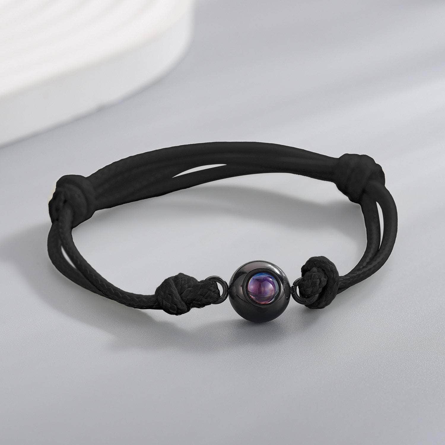 La Michy Tienda Black rope / Gold Bead Pulsera Proyeccion Rainbow