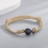 La Michy Tienda Brown rope / Gold Bead Pulsera Proyeccion Rainbow