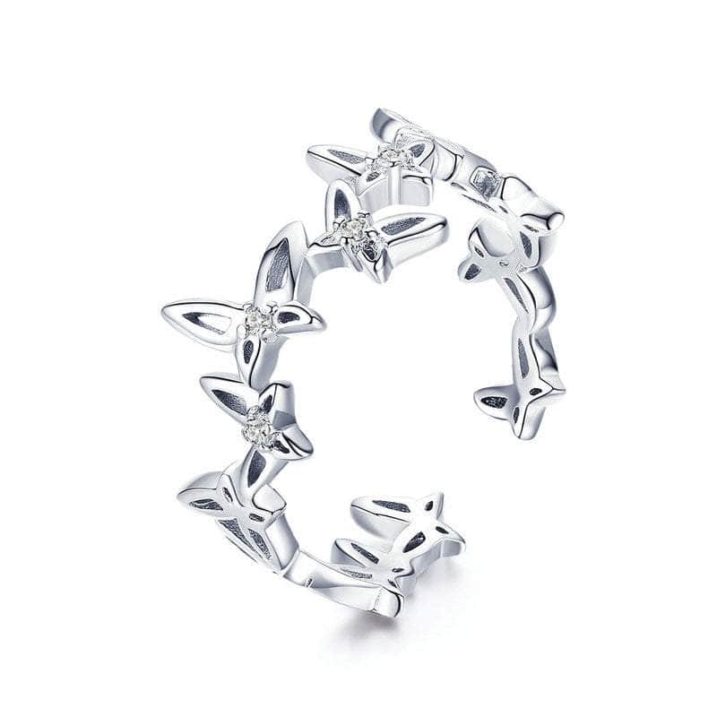 La Michy Tienda butterfly Anillo Multipatitas, plata 925