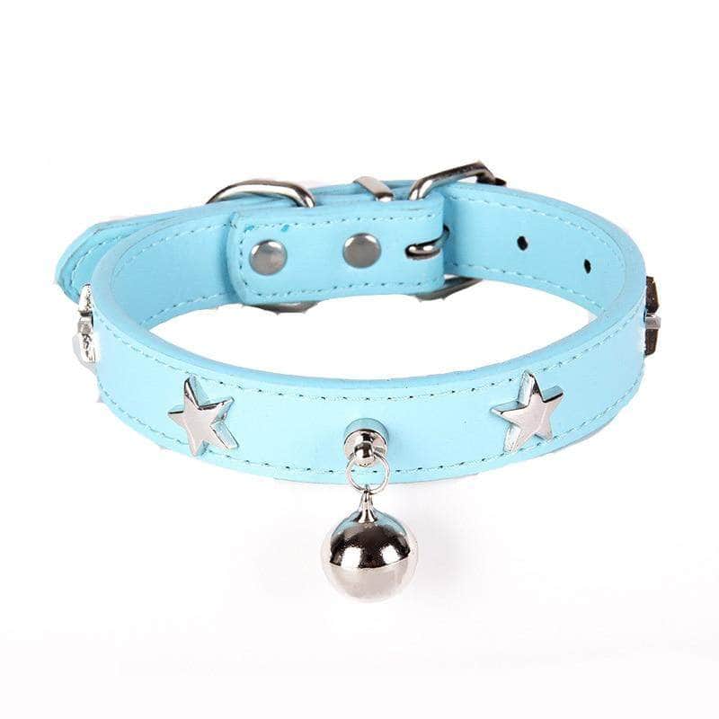 La Michy Tienda Collar De Cuero Estrella con Cascabel