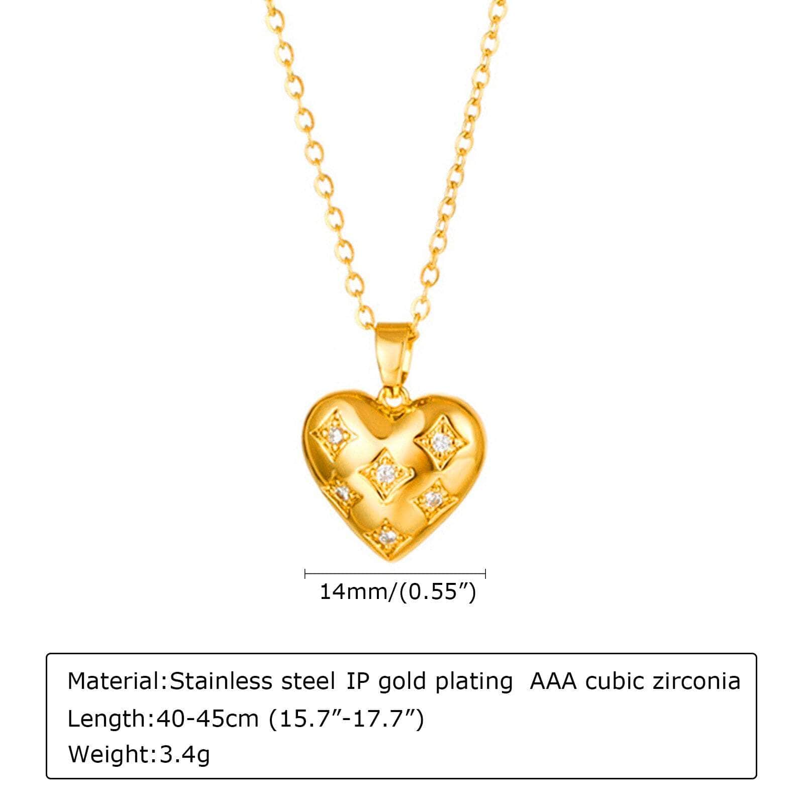 La Michy Tienda Collar Zirconia Dorado