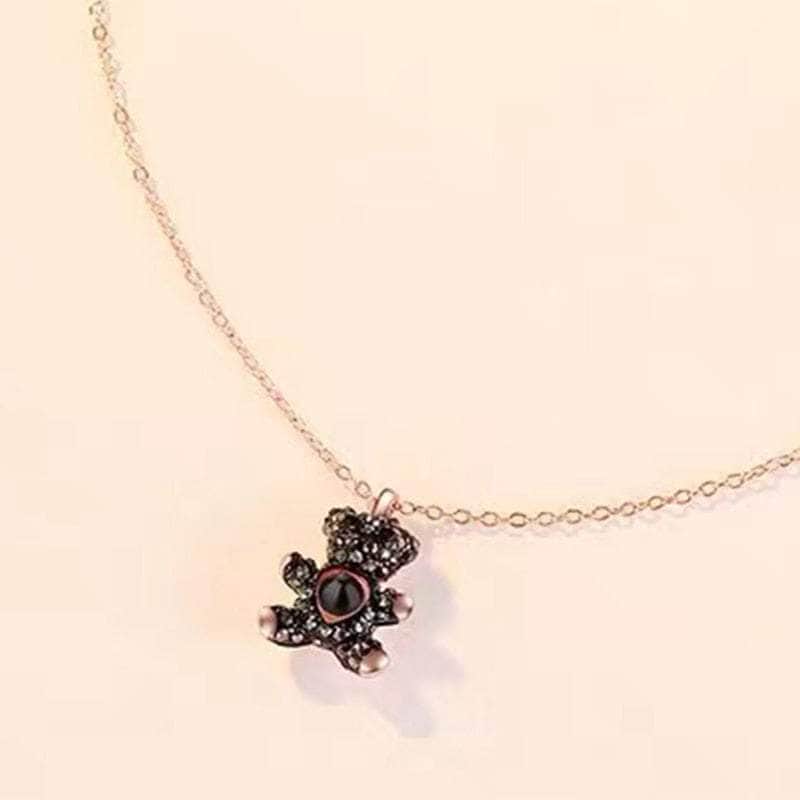 La Michy Tienda copper material / 45cm / Black Necklace Collar Proyeccion Osito
