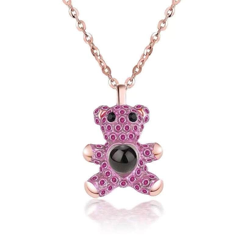 La Michy Tienda copper material / 45cm / rose powder Necklace Collar Proyeccion Osito