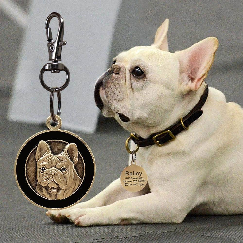 La Michy Tienda Emblema de Metal "Gold Pet" Personalizable