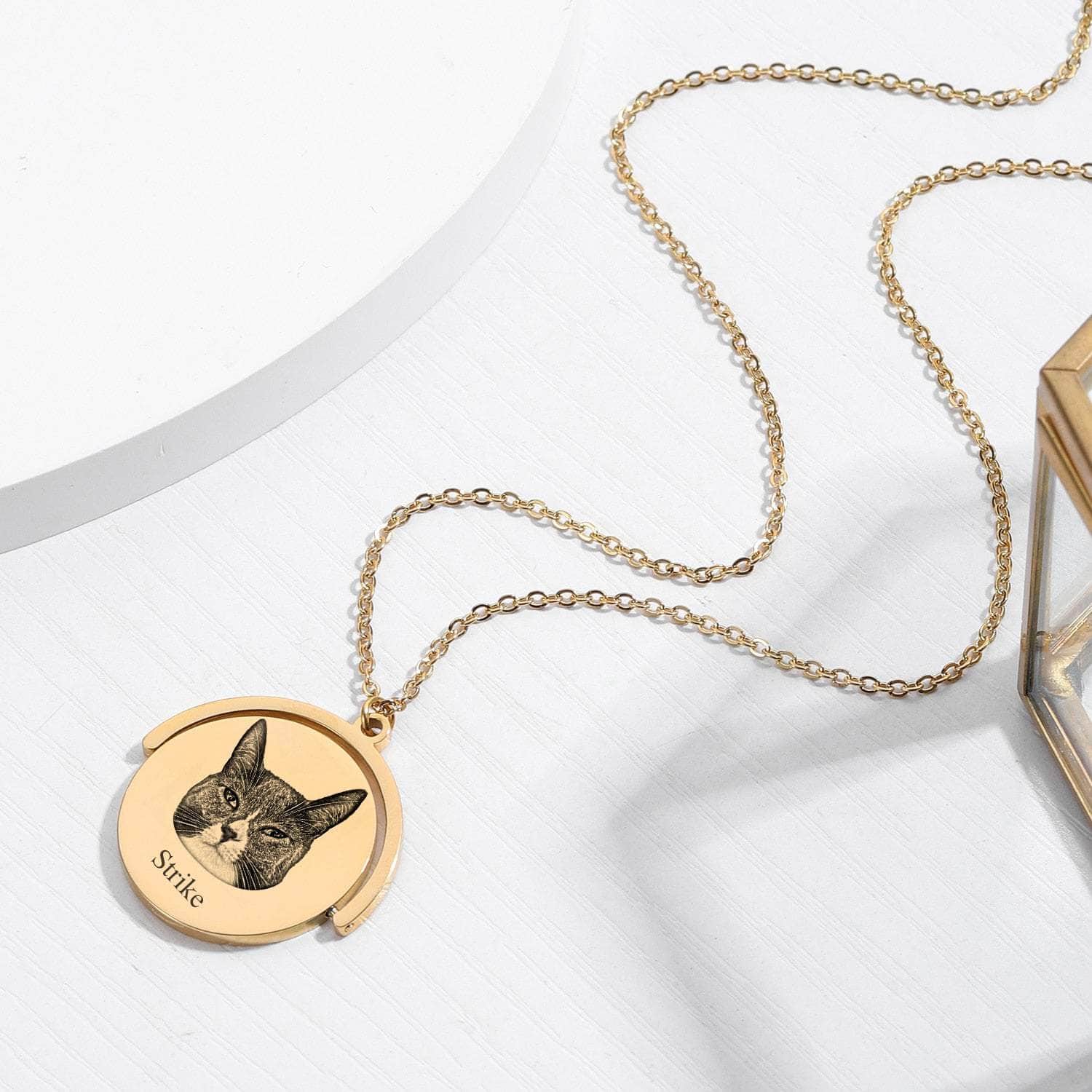 La Michy Tienda Gold / United States Collar Giratorio Retrato
