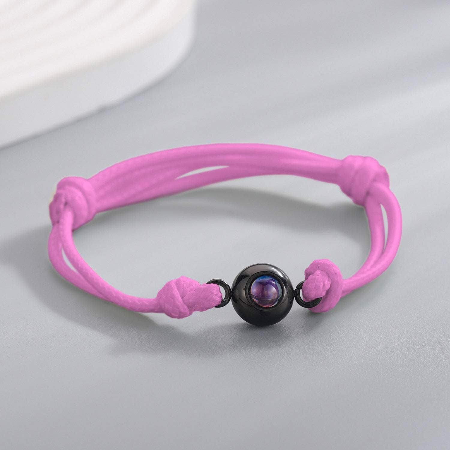 La Michy Tienda Pink rope / Gold Bead Pulsera Proyeccion Rainbow